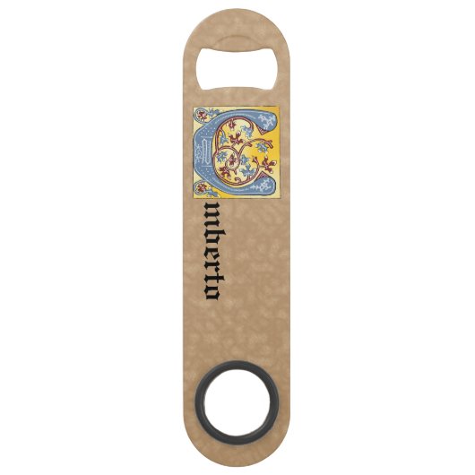 Leuchtender rechteckiger, blauer und roter Buchsta Speed Flaschenöffner (Rückseite)