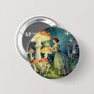 Leuchtender riesiger Pilzgarten Button