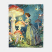 Leuchtender riesiger Pilzgarten Fleecedecke (Vorderseite)