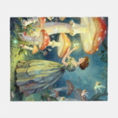 Leuchtender riesiger Pilzgarten Fleecedecke (Vorderseite (Horizontal))