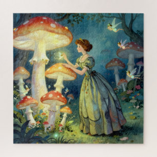 Leuchtender riesiger Pilzgarten Puzzle
