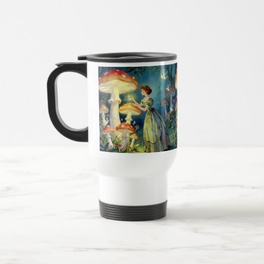 Leuchtender riesiger Pilzgarten Reisebecher (Links)