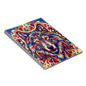 Leuchtender Schutz Wolf – Psychedelischer Stamm Notizblock (Rechte Seite)