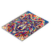 Leuchtender Schutz Wolf – Psychedelischer Stamm Notizblock (Linke Seite)