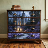 Leuchtender Stein Gothic Fantasy Schloss Decoupage Seidenpapier
