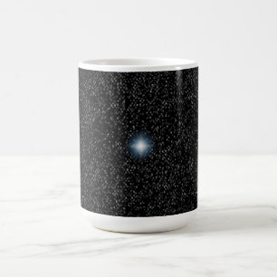 Leuchtender Stern Silbersterne auf schwarzen indiv Kaffeetasse
