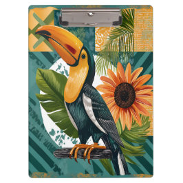 Leuchtender Tukan in tropischer Harmonie Klemmbrett