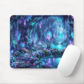 Leuchtender Wald mit See Mousepad (Mit Mouse)