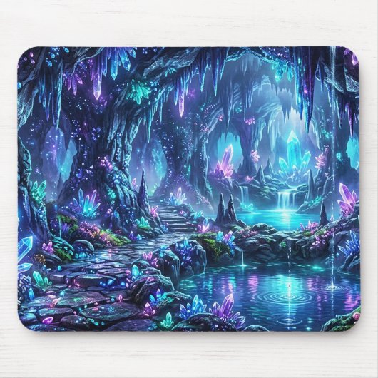 Leuchtender Wald mit See Mousepad (Vorne)