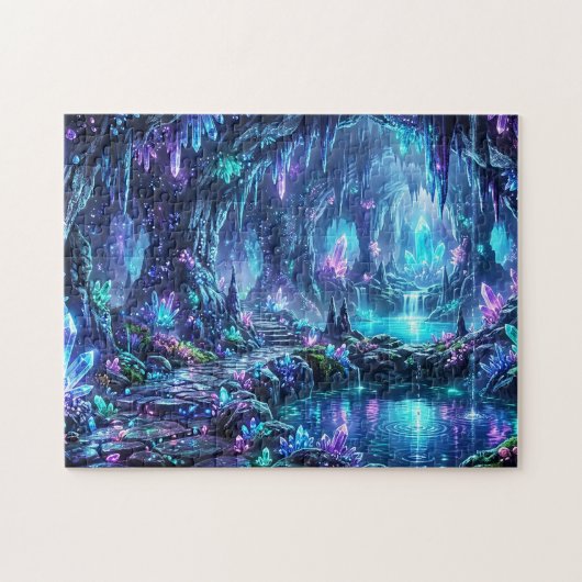 Leuchtender Wald mit See Puzzle (Horizontal)