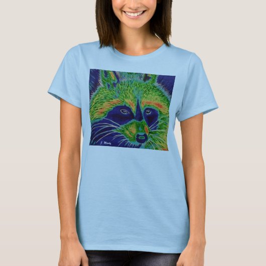 Leuchtender Waschbär T-Shirt (Vorderseite)