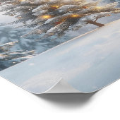 Leuchtender Weihnachtsbaum in ruhiger Landschaft Poster (Ecke)