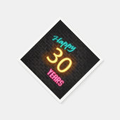 leuchtendes 30 Neonzeichen an der Backsteinwand Serviette (Ecke)