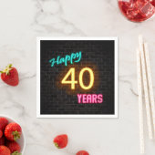 leuchtendes 40 Neonzeichen an der Backsteinwand Serviette (Beispiel)