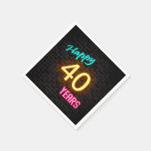 leuchtendes 40 Neonzeichen an der Backsteinwand Serviette (Ecke)