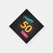 leuchtendes 50 Neonzeichen an der Backsteinwand Serviette (Ecke)