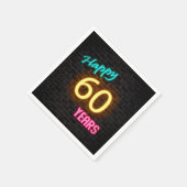 leuchtendes 60 Neonzeichen an der Ziegelwand Serviette (Ecke)