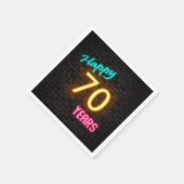 leuchtendes 70 Neonzeichen an der Backsteinwand Serviette (Ecke)