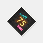 leuchtendes 75 Neonzeichen an der Backsteinwand Serviette (Ecke)