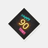 leuchtendes 90 Neonzeichen an der Ziegelwand Serviette (Ecke)