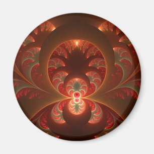 Leuchtendes abstraktes modernes orange-rotes Frakt Magnet