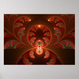 Leuchtendes abstraktes modernes orange-rotes Frakt Poster