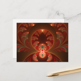 Leuchtendes abstraktes modernes orange-rotes Frakt Postkarte