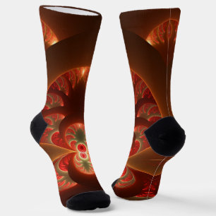 Leuchtendes abstraktes modernes orange-rotes Frakt Socken