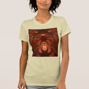 Leuchtendes abstraktes modernes orange-rotes Frakt T-Shirt