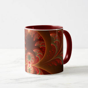 Leuchtendes abstraktes modernes orange-rotes Frakt Tasse