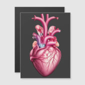 leuchtendes anatomisches Herz  Magnetkarte (Vorne/Hinten)