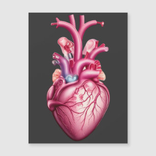 leuchtendes anatomisches Herz  Magnetkarte