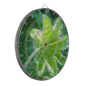 Leuchtendes Blatt mit Wassertropfen Dartscheibe (Vorderseite Links)