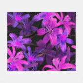 Leuchtendes Blumenmuster, Neondschungellichter. Fleecedecke (Vorderseite (Horizontal))