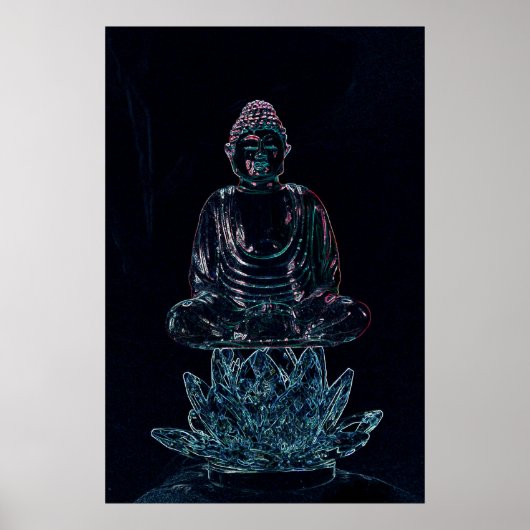 leuchtendes Buddha-Poster Poster (Vorne)
