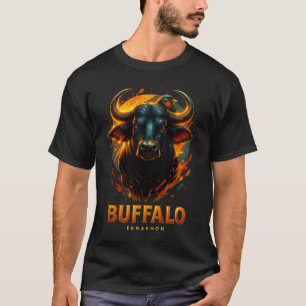Leuchtendes Büffelkopf-T-Shirt T-Shirt
