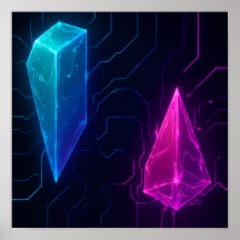 Leuchtendes Cyberpunk-Geometrisches Schaltungsmust