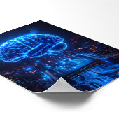Leuchtendes digitales Gehirn Poster - Tech-Büro-De (Ecke)