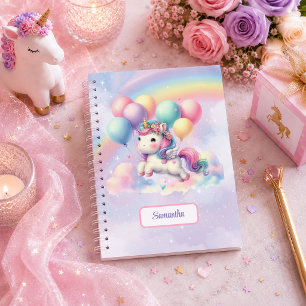 Leuchtendes Einhorn Rosa Lila Mädchen Geburtstagsg Notizblock