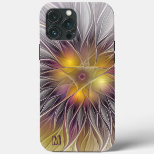 Leuchtendes Farb Blüten Abstrakt Fraktal Monogramm Case-Mate iPhone Hülle