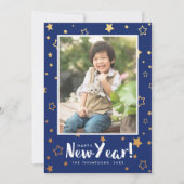 Leuchtendes Foto Neujahrskarte Feiertagskarte (Vorderseite)