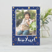 Leuchtendes Foto Neujahrskarte Feiertagskarte (Stehend Vorderseite)