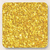 Leuchtendes gelbes Glitzer-Muster Getränkeuntersetzer (Vorderseite)