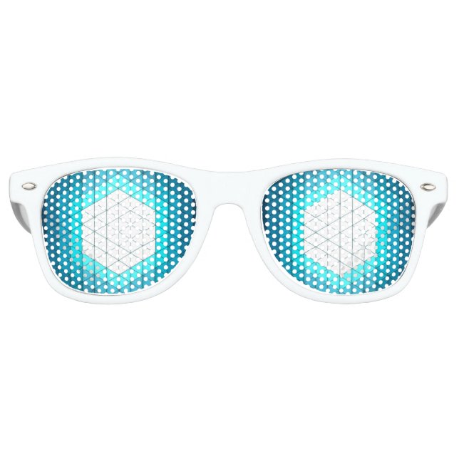 Leuchtendes geometrisches Muster Sonnenbrille (Vorderseite)