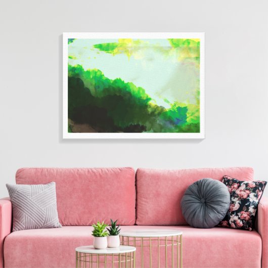 leuchtendes Grün Leinwanddruck (Insitu (Wohnzimmer))
