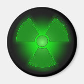 Leuchtendes grün leuchtendes Symbol für Radioaktiv Magnet (Vorne)