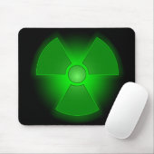 Leuchtendes grün leuchtendes Symbol für Radioaktiv Mousepad (Mit Mouse)