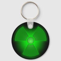Leuchtendes grün leuchtendes Symbol für Radioaktiv