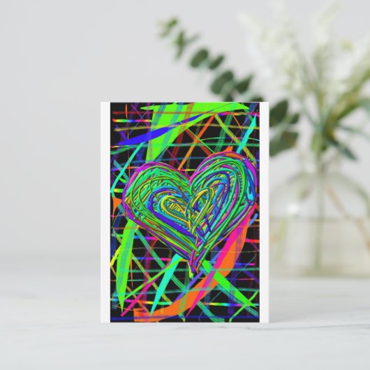 leuchtendes Herz Postkarte (Stehend Vorderseite)