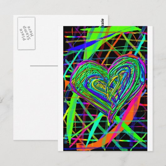leuchtendes Herz Postkarte (Vorne/Hinten)